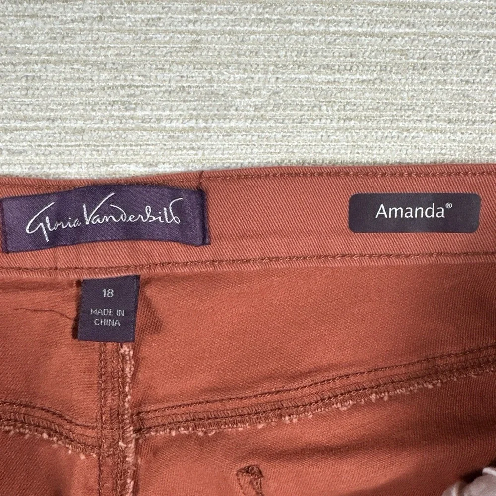 High Rise Straight Stretch Rust Mom Jeans Amanda 18 Short Gloria Vanderbuilt